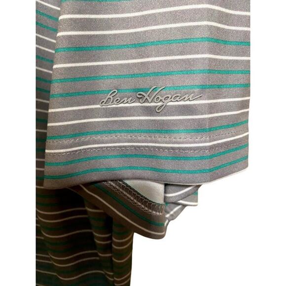 Ben Hogan Men's Gray and Teal Polo Performance Golf Shirt Size Large - Picture 2 of 2